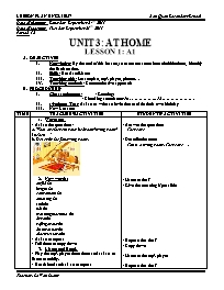 Giáo án môn Tiếng Anh Lớp 7 - Unit 3: At home - Lesson 1: A1 - Lê Văn Lượng