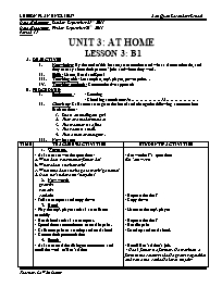 Giáo án môn Tiếng Anh Lớp 7 - Unit 3: At home - Lesson 3: B1 - Lê Văn Lượng