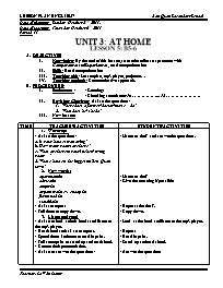 Giáo án môn Tiếng Anh Lớp 7 - Unit 3: At home - Lesson 5: B5-6 - Lê Văn Lượng