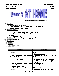 Giáo án môn Tiếng Anh Lớp 7 - Unit 3: At home - Period 18: Language focus 1