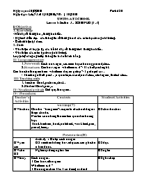 Giáo án môn Tiếng Anh Lớp 7 - Unit 4: At school - Lesson 1: Section A-Schedules (1-3)