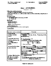 Giáo án môn Tiếng Anh Lớp 7 - Unit 4: At school - Period 21: A3.5 - Nguyen Quyen