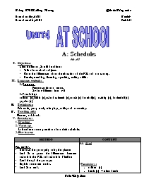Giáo án môn Tiếng Anh Lớp 7 - Unit 4: At school - Period 22: A. Schedules (A6, A7)