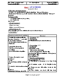 Giáo án môn Tiếng Anh Lớp 7 - Unit 4: At school - Period 25: B3, 4 - Nguyen Quyen