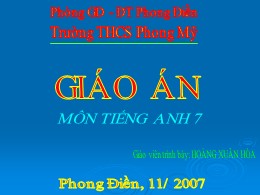 Giáo án môn Tiếng Anh Lớp 7 - Unit 5: Work and play - Lesson 4: B1 (p.56-57) - Hoàng Xuân Hòa