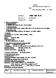 Giáo án môn Tiếng Anh Lớp 7 - Unit 5: Work and play - Lesson 4: In class - Period 29: A5, 6, 7