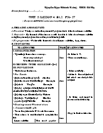 Giáo án môn Tiếng Anh Lớp 7 - Unit 5: Work and play - Period 31, Lesson 4: B1, 2 - Nguyễn Ngọc Khánh