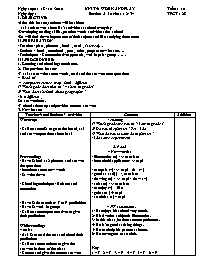 Giáo án môn Tiếng Anh Lớp 7 - Unit 5: Work and play - Section A: In class: 2-3