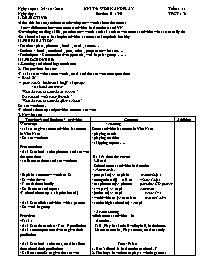 Giáo án môn Tiếng Anh Lớp 7 - Unit 5: Work and play - Section B: 3-R