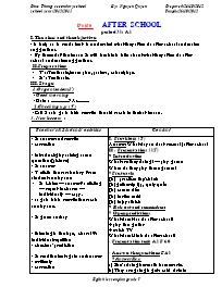 Giáo án môn Tiếng Anh Lớp 7 - Unit 6: After school - Period 31: A1 - Nguyen Quyen