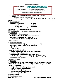 Giáo án môn Tiếng Anh Lớp 7 - Unit 6: After school - Section A: What do you do? - Lesson 3: A3, 4 - Dinh Thi Nhan