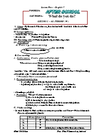 Giáo án môn Tiếng Anh Lớp 7 - Unit 6: After school - Section A: What do you do? - Lesson 1: A1 - Dinh Thi Nhan