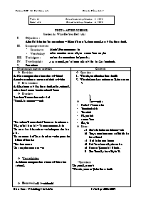 Giáo án môn Tiếng Anh Lớp 7 - Unit 6: After school - Section A: What Do You Do? (A1) - Y Khương Niê Kdăm