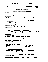 Giáo án môn Tiếng Anh Lớp 7 - Unit 6: Places - Vũ Thị Uyên