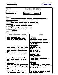 Giáo án môn Tiếng Anh Lớp 7 - Unit 7: Saving energy - Lesson 5: Write - Nguyễn Minh Đường