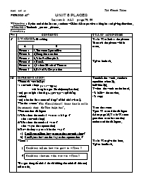 Giáo án môn Tiếng Anh Lớp 7 - Unit 8: Places - Hà Thanh Hùng