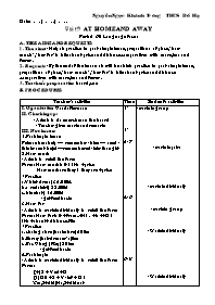 Giáo án môn Tiếng Anh Lớp 7 - Unit 9: At home and away - Period 61: Language focus - Nguyễn Ngọc Khánh