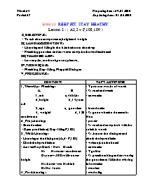 Giáo án môn Tiếng Anh Lớp 7 - Week 24, Unit 11: Keep fit, stay heathy - Lesson 2: A2.3