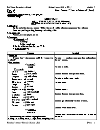 Giáo án môn Tiếng Anh Lớp 7 - Week 25 - Nguyễn Hoàng Liệt