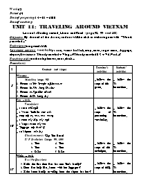 Giáo án môn Tiếng Anh Lớp 8 - Unit 11: Traveling around vietnam - Lesson 1: Getting started, listen and read