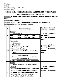 Giáo án môn Tiếng Anh Lớp 8 - Unit 11: Traveling around vietnam - Period 74: Language focus