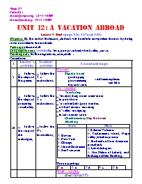 Giáo án môn Tiếng Anh Lớp 8 - Unit 12: A vacation abroad - Lesson 4: Read