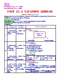 Giáo án môn Tiếng Anh Lớp 8 - Unit 12: A vacation abroad - Lesson 5: Write (page 118)