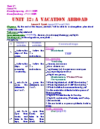 Giáo án môn Tiếng Anh Lớp 8 - Unit 12: A vacation abroad - Lesson 2: Speak (page 113 and 114)