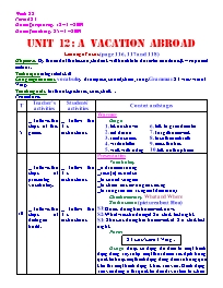 Giáo án môn Tiếng Anh Lớp 8 - Unit 12: A vacation abroad - Period 83: Lanuage focus