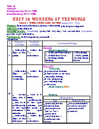 Giáo án môn Tiếng Anh Lớp 8 - Unit 14: Wonders of the world - Lesson 1: Getting started, listen and read