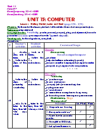 Giáo án môn Tiếng Anh Lớp 8 - Unit 15: Computer - Lesson 1: Getting started, listen and read