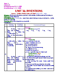Giáo án môn Tiếng Anh Lớp 8 - Unit 16: Inventions - Lesson 1: Getting started, listen and read