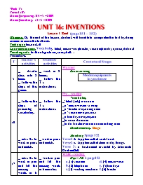 Giáo án môn Tiếng Anh Lớp 8 - Unit 16: Inventions - Lesson 3: Read