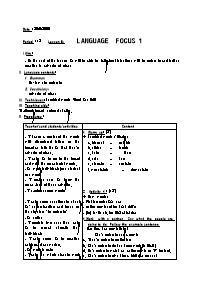 Giáo án môn Tiếng Anh Lớp 8 - Unit 2: Making arrangements - Period 12, Lesson 5: Language focus 1