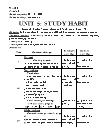 Giáo án môn Tiếng Anh Lớp 8 - Unit 5: Study habit - Lesson 1: Getting started, listen and read