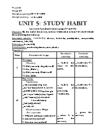 Giáo án môn Tiếng Anh Lớp 8 - Unit 5: Study habit - Lesson 2: Speak and listen