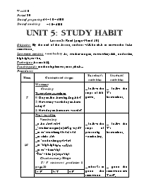 Giáo án môn Tiếng Anh Lớp 8 - Unit 5: Study habit - Lesson 3: Read