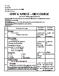 Giáo án môn Tiếng Anh Lớp 8 - Unit 9: A first-aid course - Lesson 5: Write