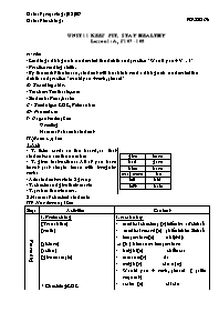 Giáo án Tiếng Anh Lớp 7 - Unit 11: Keep fit, stay healthy