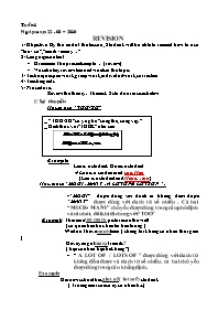 Giáo án tự chọn môn Tiếng Anh Lớp 7 - Tuần 1, 2, 3