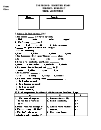 The second semester exam english 7