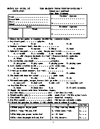 The second term test of English 7 - School year: 2008-2009