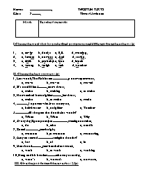 Bài kiểm tra Viết số 3 môn Tiếng Anh Lớp 7