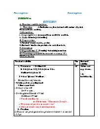 Giáo án môn Tiếng Anh Lớp 7 - Period 90: Revision