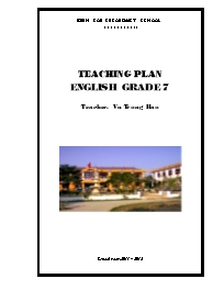 Teaching plan english Grade 7 - Vu Trong Hao