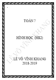 Lý thuyết và Bài tập Hình học Lớp 7 - Chương II: Tam giác