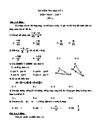 22 Đề thi học kì 1 môn Toán Khối 7