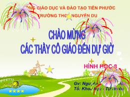 Bài giảng Hình Học Lớp 8 - Tiết 19: Hình thoi - Nguyễn Thị Kim Diệu - Trường THCS Nguyễn Du