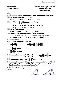 Đề khảo sát chất lượng giữa học kì I môn Toán