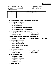 Đề kiểm tra 1 tiết Lớp 7 môn Tiếng Việt - Trư